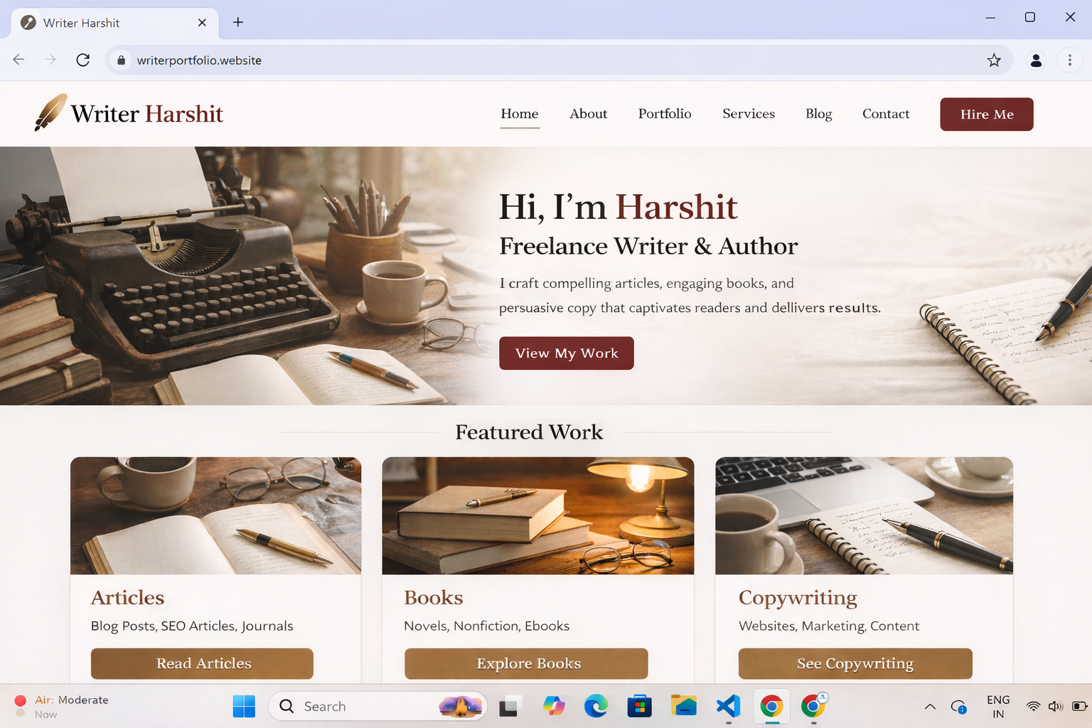Writer Portfolio Website